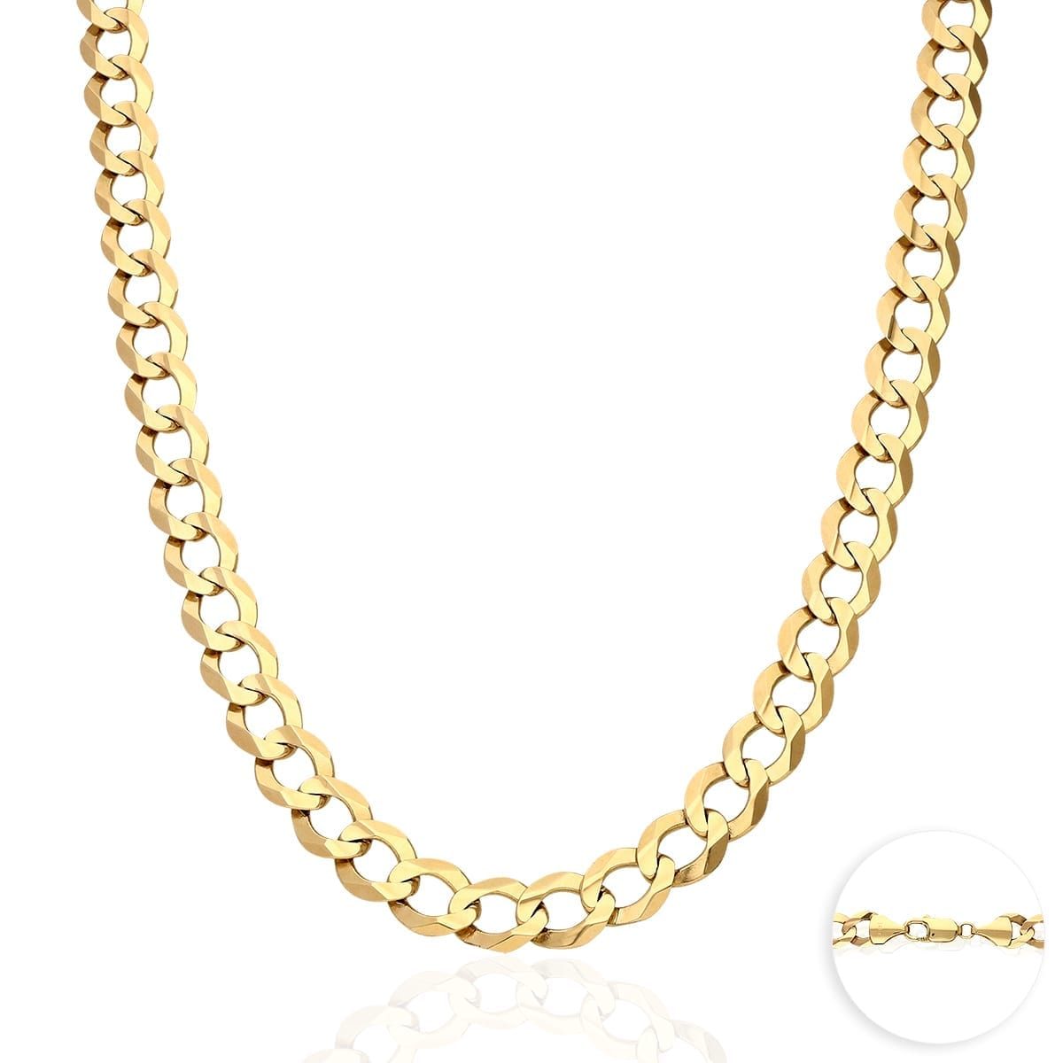 WJD Exclusives Solid 14k Yellow Gold 9.7mm Cuban Curb Chain Necklace 20″ 22″ 24″ 26″ 28″ 30″ Sale Coupon