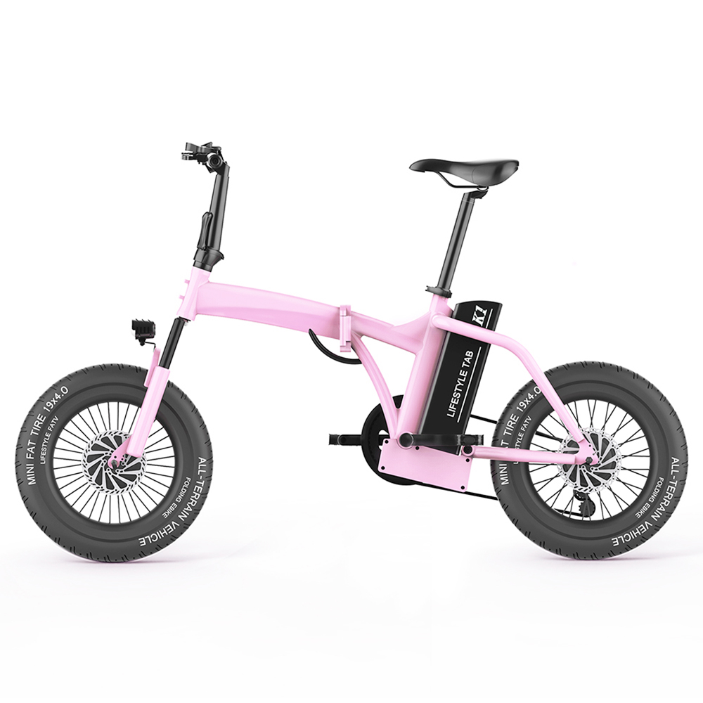 CMSBIKE K1 FATV Allterrain 19 Fat Tire Electric Folding Bike Pink Sale Coupon