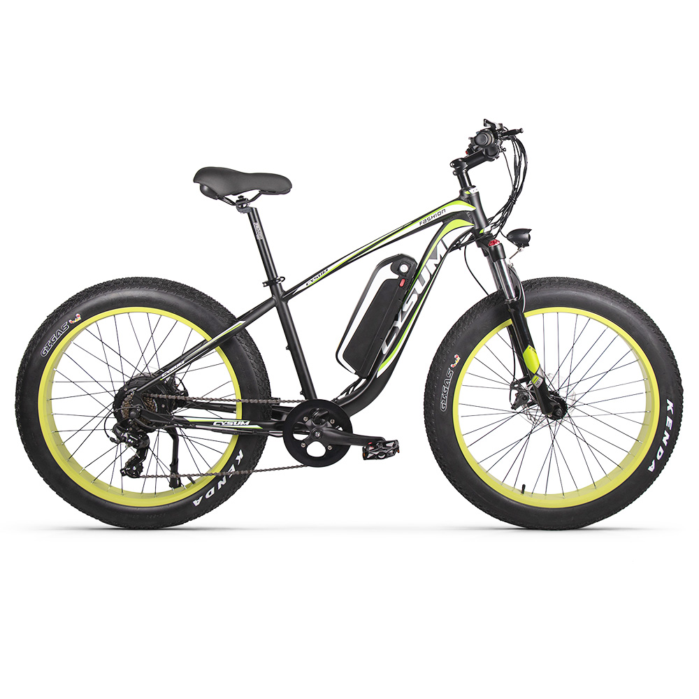 CYSUM M980 Fat Tire Electric Bike 48V 1000W Motor BlackGreen Sale Coupon