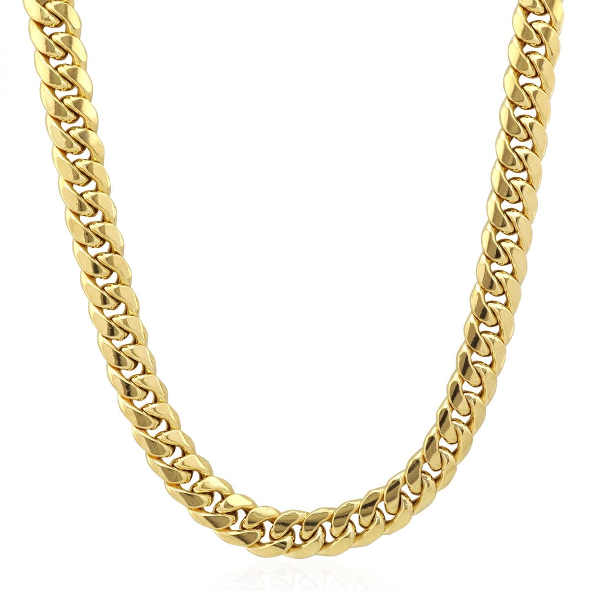 WJD Exclusives 10k Yellow Gold Hollow 11mm Miami Cuban Chain Necklace Box Clasp 24″ 26″ 28″ 30″ Sale Coupon