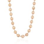 WJD Exclusives Solid 14k Rose Gold 5mm Moon Cut Ball Beaded Chain Necklace 30″ Sale Coupon