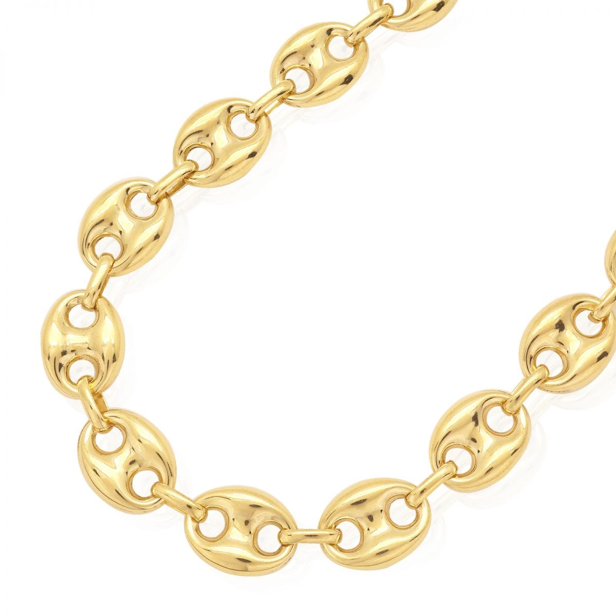 WJD Exclusives 14K Yellow Gold 11.2mm Fancy Puffed Anchor Mariner Chain 22″ – 30″ Lobster Clasp Sale Coupon