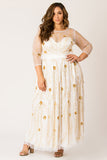 Curvegirl Dipping in enchantress maxi dress-White Sale Coupon