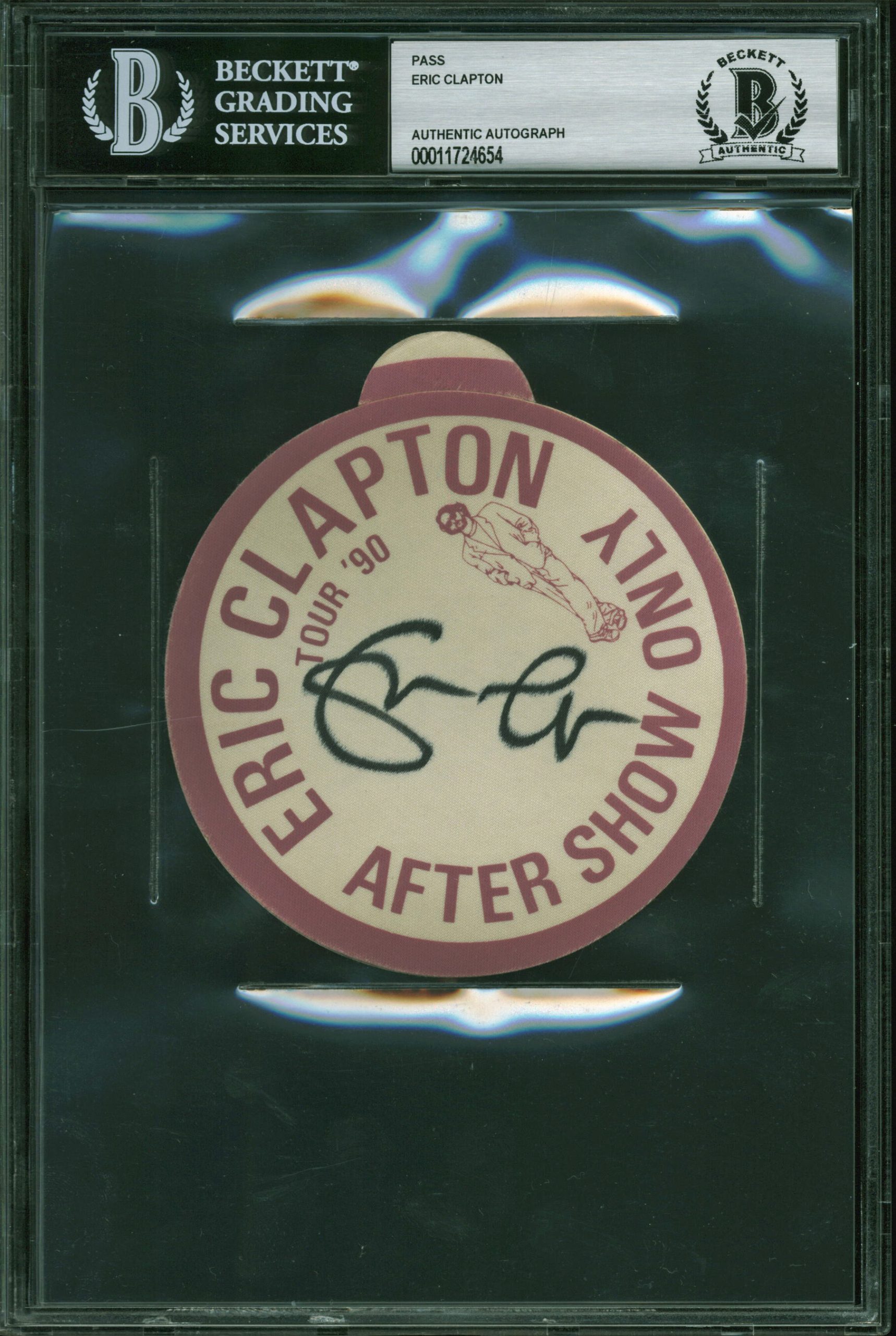 Eric Clapton Authentic Signed 4 Inch 1990 Concert Backstage Pass BAS Slabbed Sale Coupon