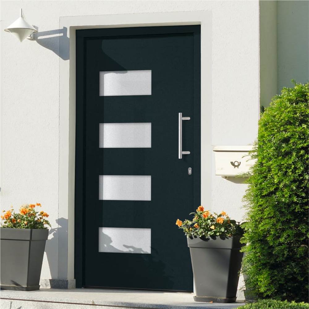 Front Door Aluminium and PVC Anthracite 100×200 cm Sale Coupon