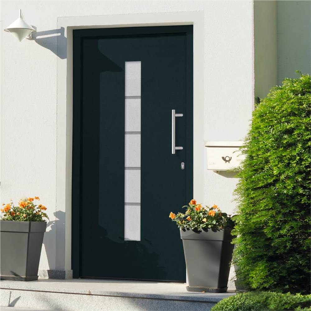Front Door Aluminium and PVC Anthracite 100×200 cm Sale Coupon
