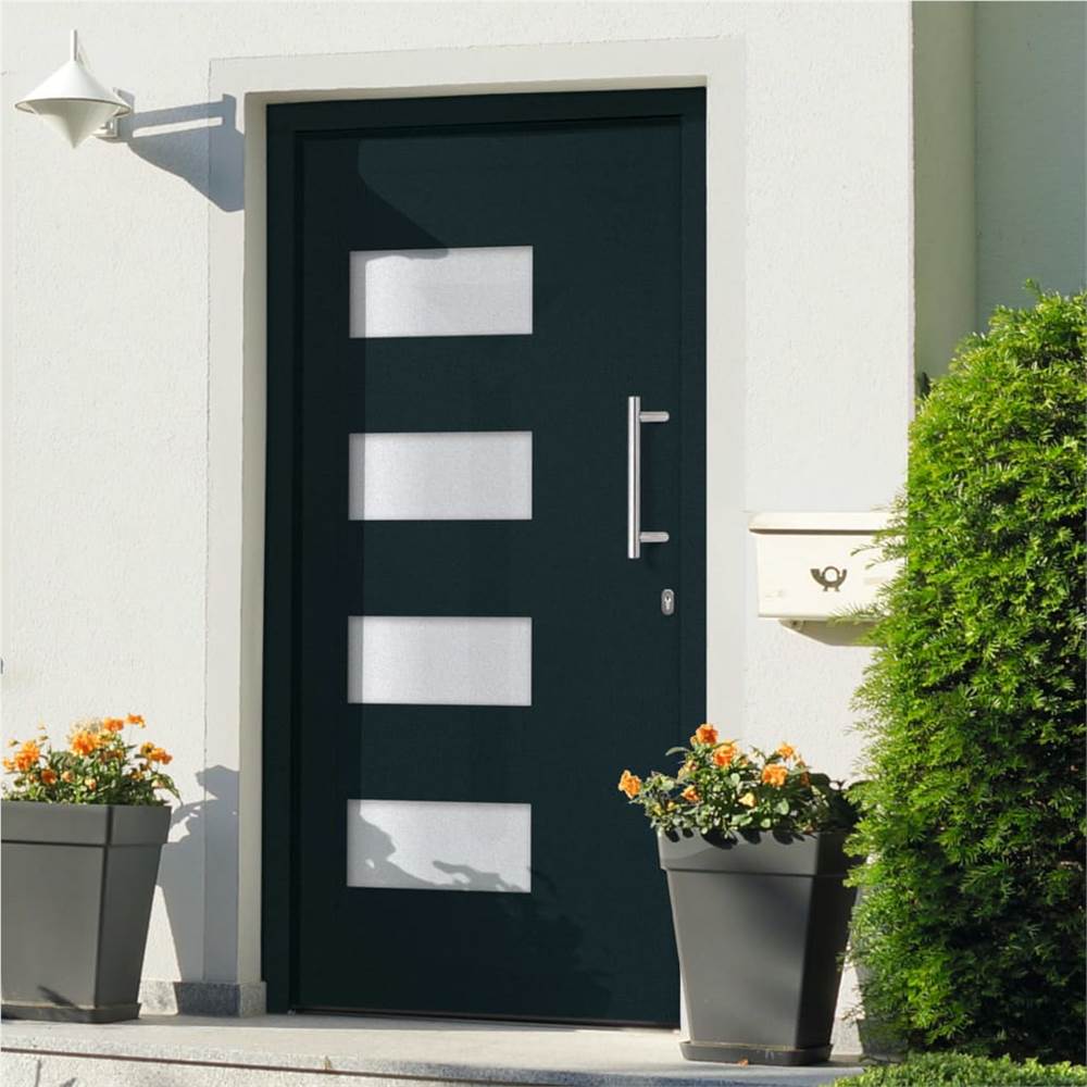 Front Door Aluminium and PVC Anthracite 100×210 cm Sale Coupon