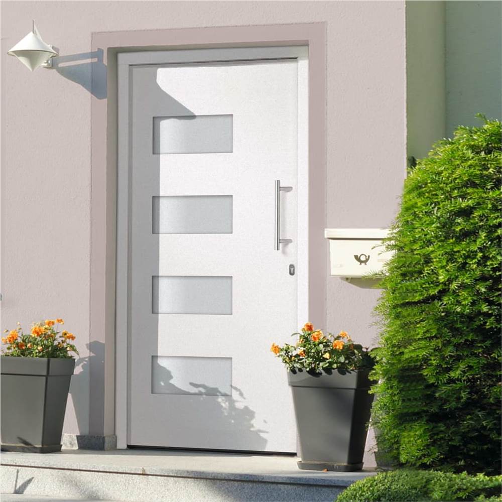 Front Door Aluminium and PVC White 100×200 cm Sale Coupon