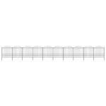 Garden Fence with Spear Top Steel 1752×17 m Black Sale Coupon