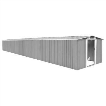 Garden Shed Grey 257x997x178 cm Galvanised steel Sale Coupon