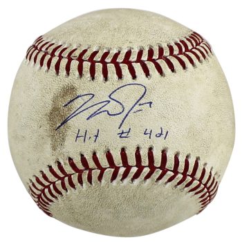 Angels Mike Trout “Hit #421” Signed 4/18/14 Angels Vs Tigers GU OML Baseball MLB Sale Coupon
