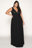 Curvegirl Hand Embroidered Plunge Neck Plus Size Gown Sale Coupon