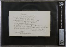 John G. Whittier Signed 4.75×7.5 1884 Handwritten Poem Excerpt BAS Slabbed Sale Coupon