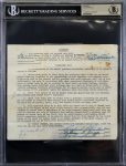 Dodgers Roy Campanella Signed 7.5×8.5 1949 Merchandising Contract BAS Slabbed Sale Coupon