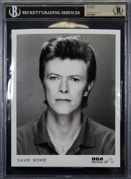 David Bowie Authentic Signed 8×10 Black & White Promotional Photo BAS Slabbed Sale Coupon