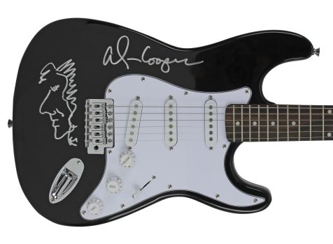 Alice Cooper Signed Black Electric Guitar w/ Self Portrait Sketch BAS #WC91084 Sale Coupon