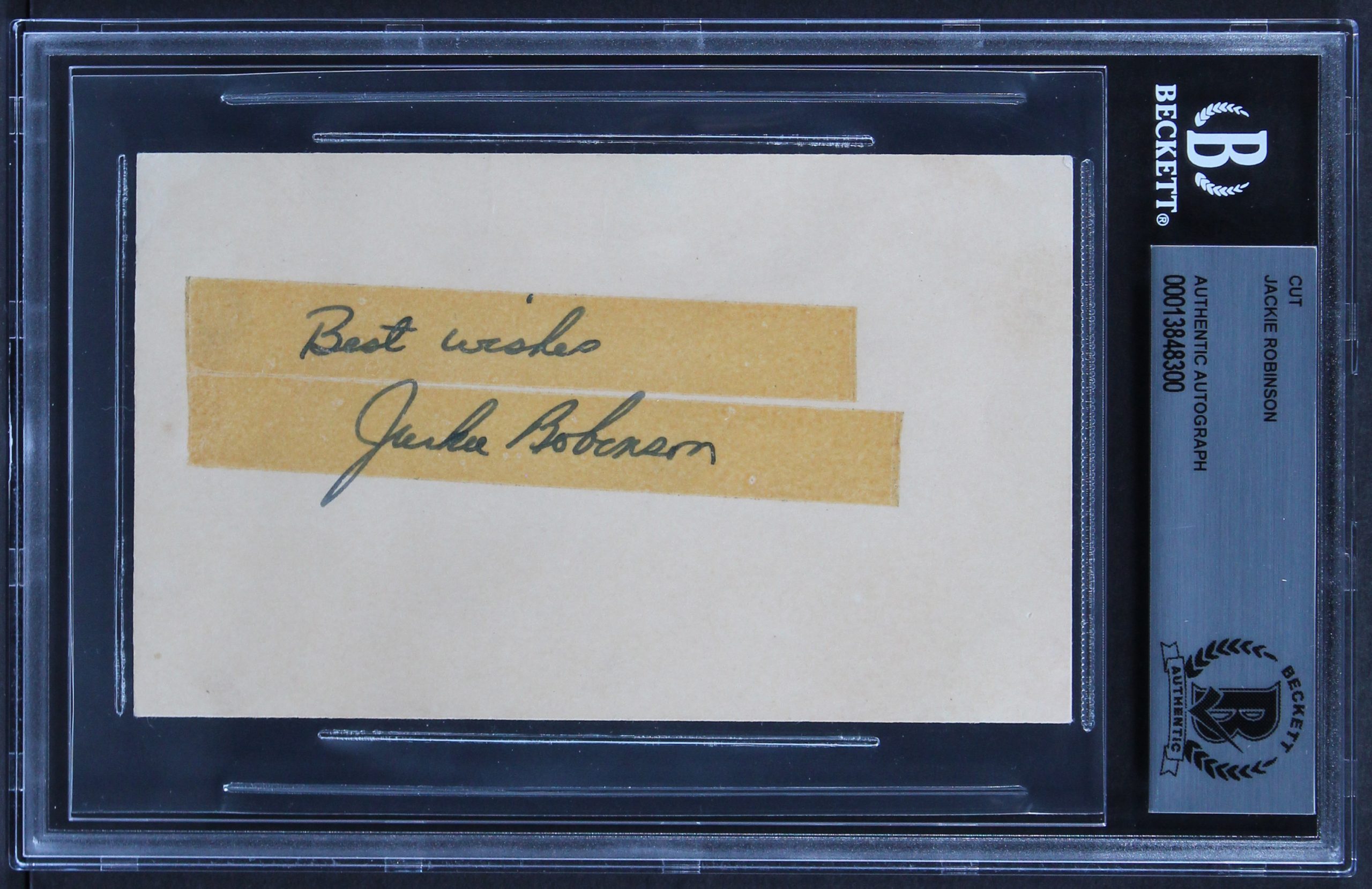 Dodgers Jackie Robinson “Best Wishes” Authentic Signed 3×5 Cut Sig BAS Slabbed Sale Coupon