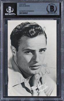 Marlon Brando Authentic Signed 3.5×5.5 Black & White Photo Postcard BAS Slabbed Sale Coupon