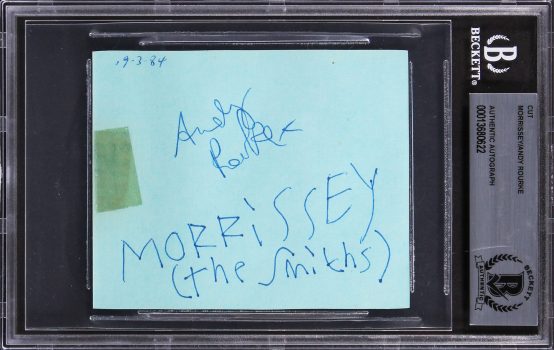 Morrissey & Andy Rourke The Smith’s Signed 3.35×4 Cut Signature BAS Slabbed Sale Coupon