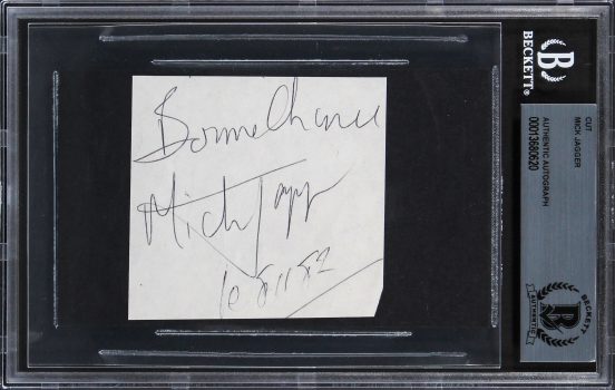 Mick Jagger The Rolling Stones Authentic Signed 2.85×3 Cut Signature BAS Slabbed Sale Coupon