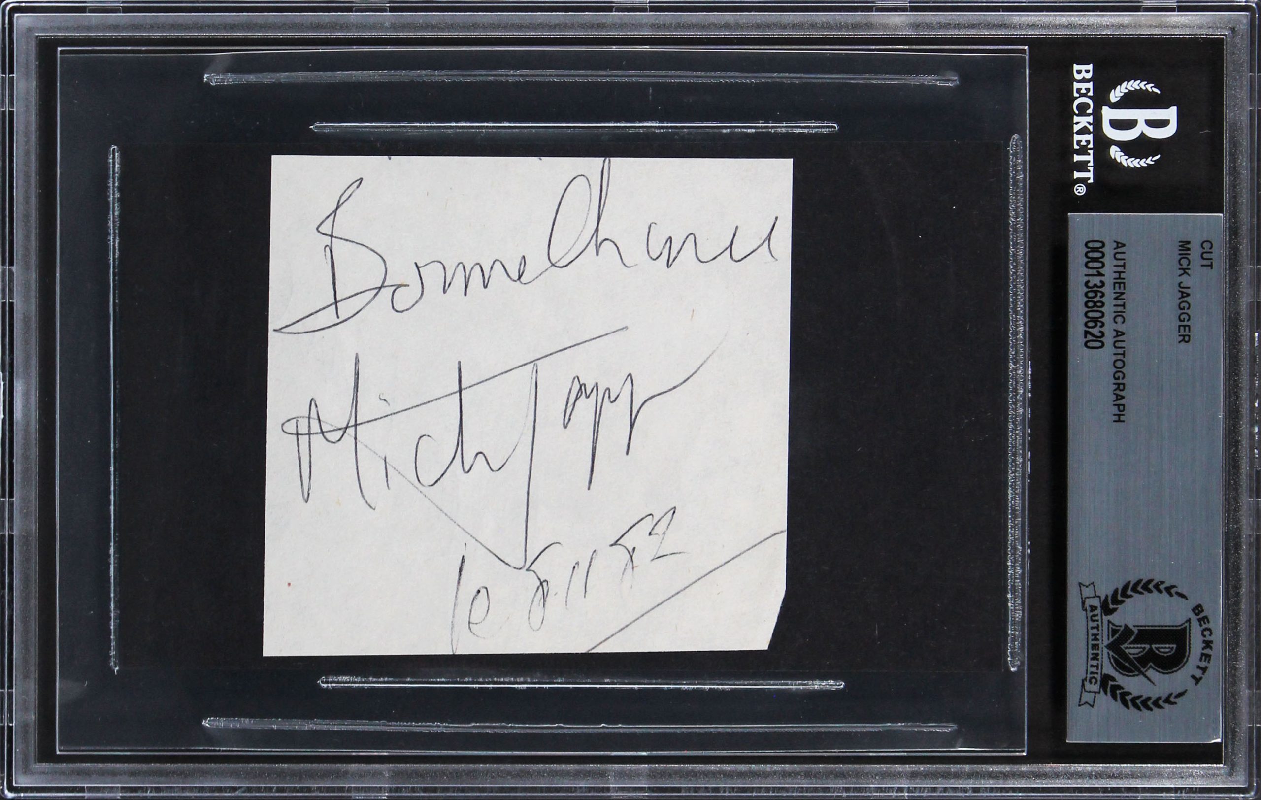 Mick Jagger The Rolling Stones Authentic Signed 2.85×3 Cut Signature BAS Slabbed Sale Coupon