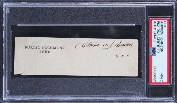 Andrew Johnson Authentic Signed 1.5×5 Cut Signature Auto Graded NM 7 PSA Slabbed Sale Coupon