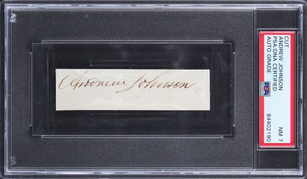 Andrew Johnson Authentic Signed 1×3.65 Cut Signature Auto Graded NM 7 PSA Slab Sale Coupon