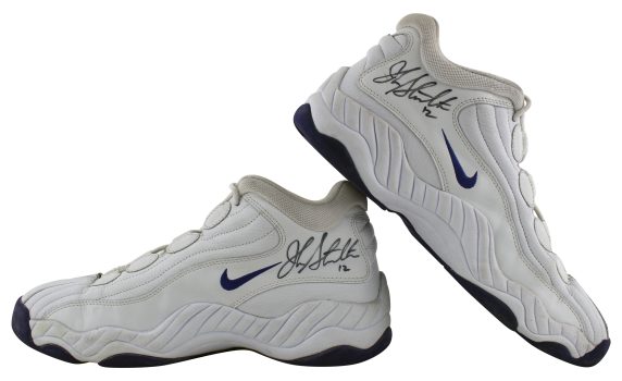 Jazz John Stockton Authentic Signed Game Used Nike Size 12.5 Shoes BAS #AA03719 Sale Coupon