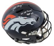 Broncos John Elway 2x Insc Signed Speed Flex Full Size Helmet BAS Witnessed Sale Coupon