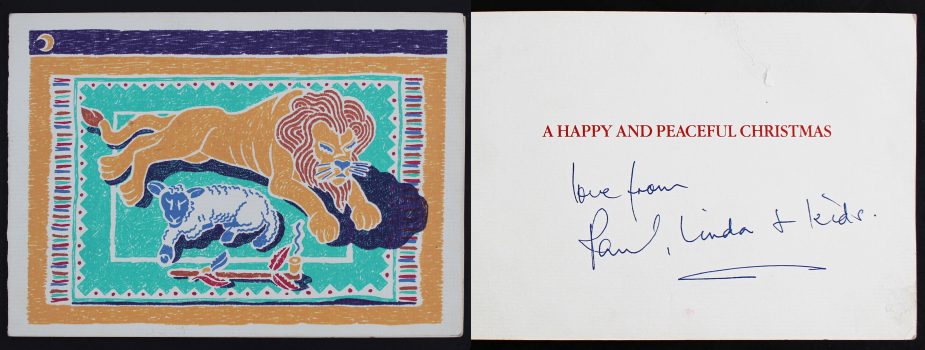 Paul McCartney Beatles Love From Linda + Kids Authentic Signed Card BAS #AA03802 Sale Coupon