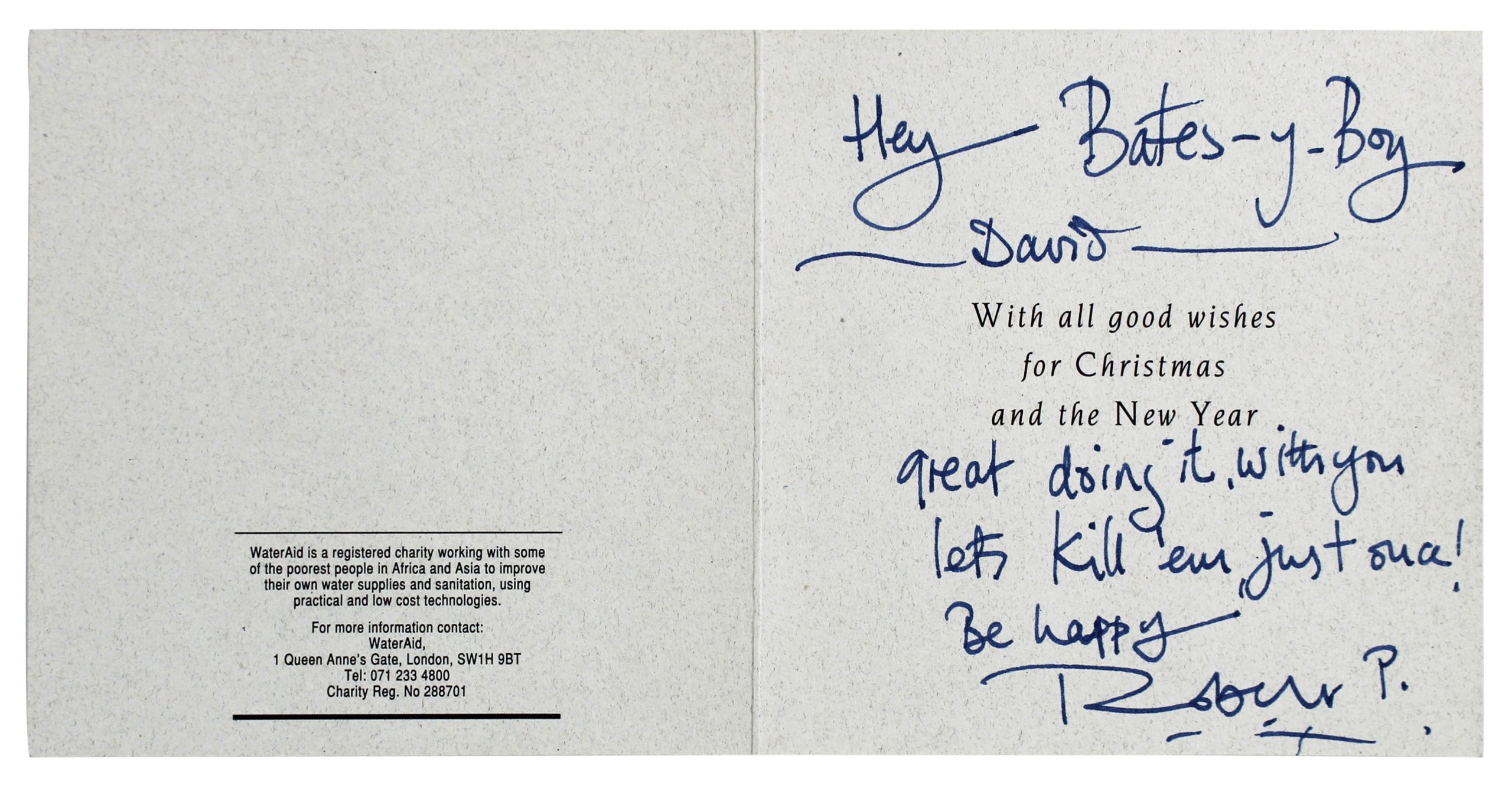 Robert Plant Led Zeppelin Signed 4×8.15 Christmas Greeting Card BAS #AB14600 Sale Coupon