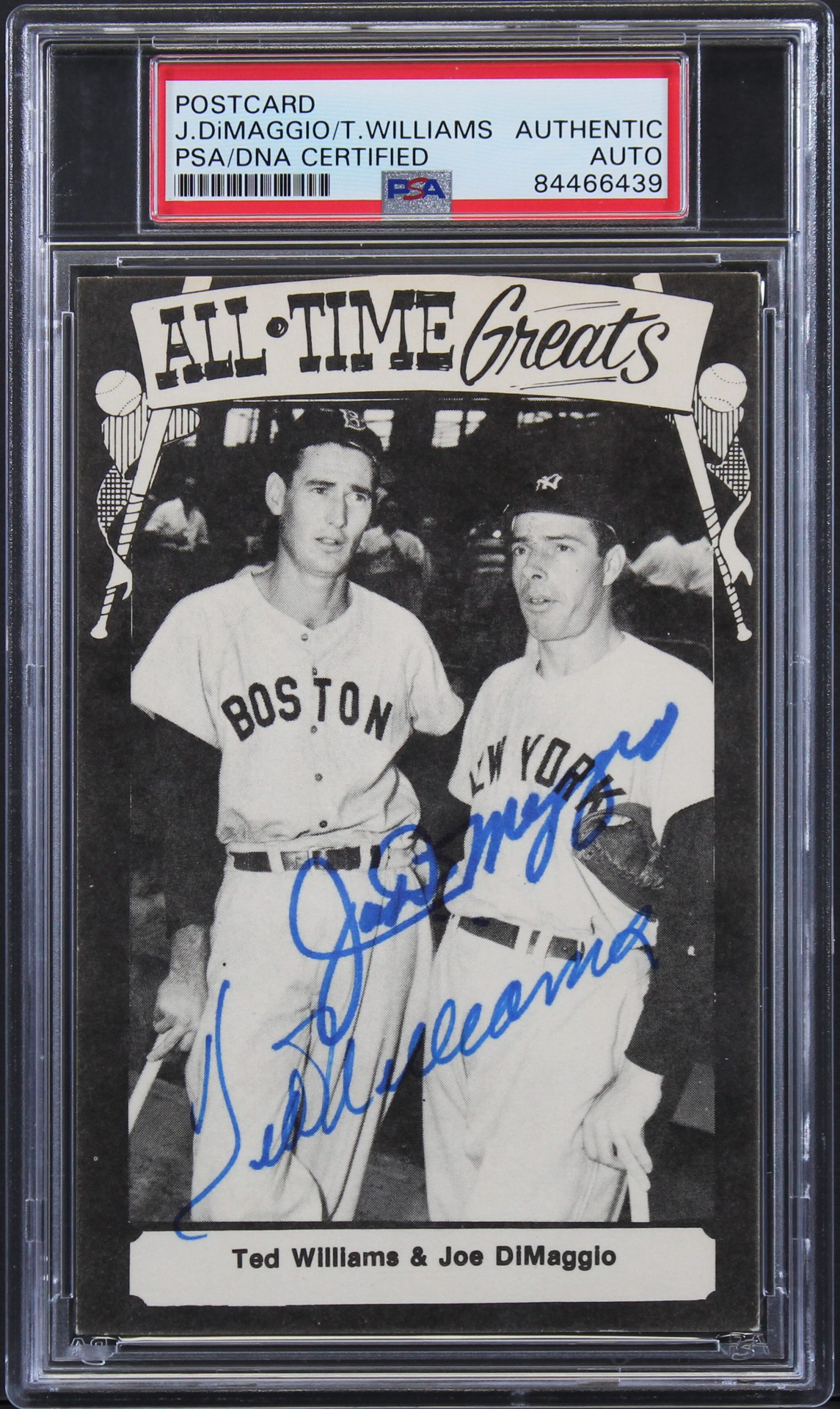 Joe DiMaggio & Ted Williams Signed 3.5×5.5 All-Time Greats Postcard PSA Slabbed Sale Coupon