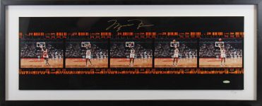 Bulls Michael Jordan Signed Framed 11.25×35 Film Strip Photo LE #57/250 UDA Sale Coupon