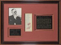 James Joyce Authentic Signed & Framed 3.25×8.25 Check Autographed BAS #AB14016 Sale Coupon