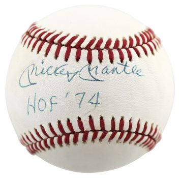 Yankees Mickey Mantle “HOF 74” Authentic Signed Oal Baseball BAS #AB61815 Sale Coupon