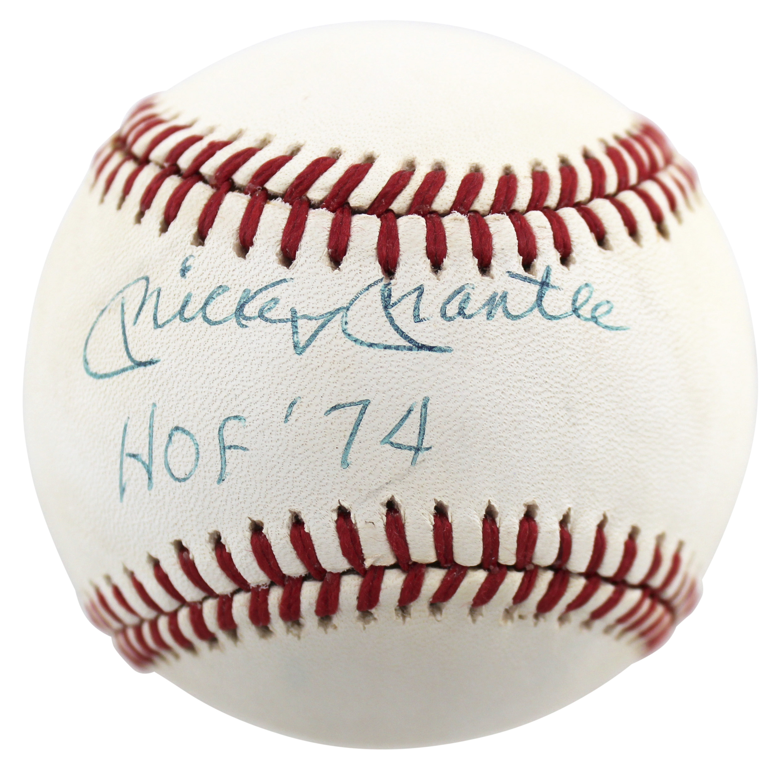 Yankees Mickey Mantle “HOF 74” Authentic Signed Oal Baseball BAS #AB61815 Sale Coupon