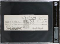 Orville Wright Authentic Signed 3.1×8.9 1929 Check Dated Auto 9! BAS Slabbed Sale Coupon