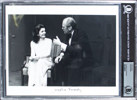 Jacqueline Onassis Kennedy Signed 8×10 Black & White Photo Auto 9! BAS Slabbed Sale Coupon