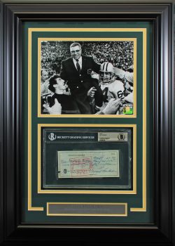 Packers Vince Lombardi Signed & Framed 2.75×6.25  1962 Check Auto 9 BAS Slabbed Sale Coupon