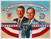 Ronald Reagan & George H.W. Bush Signed 19×25 1984 RNC Poster BAS #Z11843 Sale Coupon