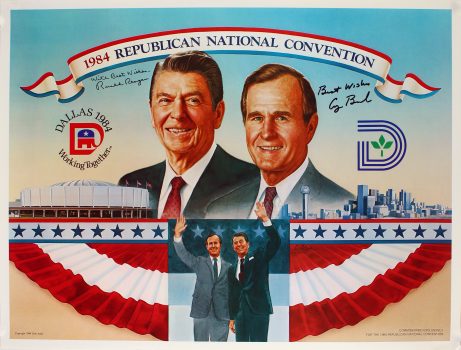 Ronald Reagan & George H.W. Bush Signed 19×25 1984 RNC Poster BAS #Z11843 Sale Coupon