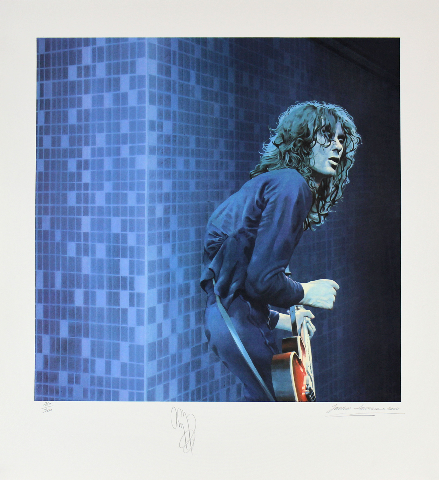 Jimmy Page Led Zeppelin Signed 30×33 LE Artist Print Litho #264/300 BAS #A68033 Sale Coupon