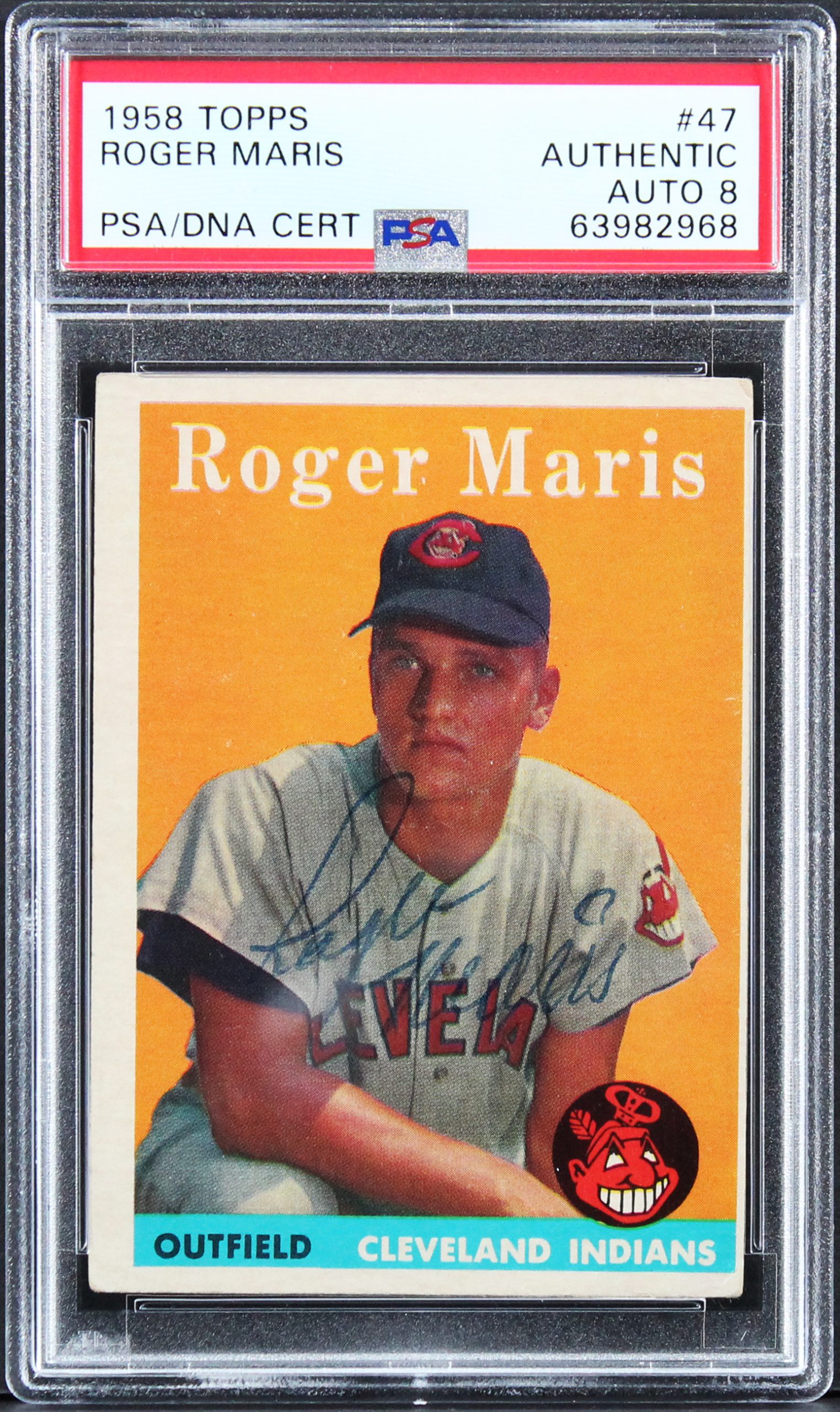 Yankees Roger Maris Signed 1958 Topps #47 Card Auto Graded NM-MT 8! PSA Slabbed Sale Coupon