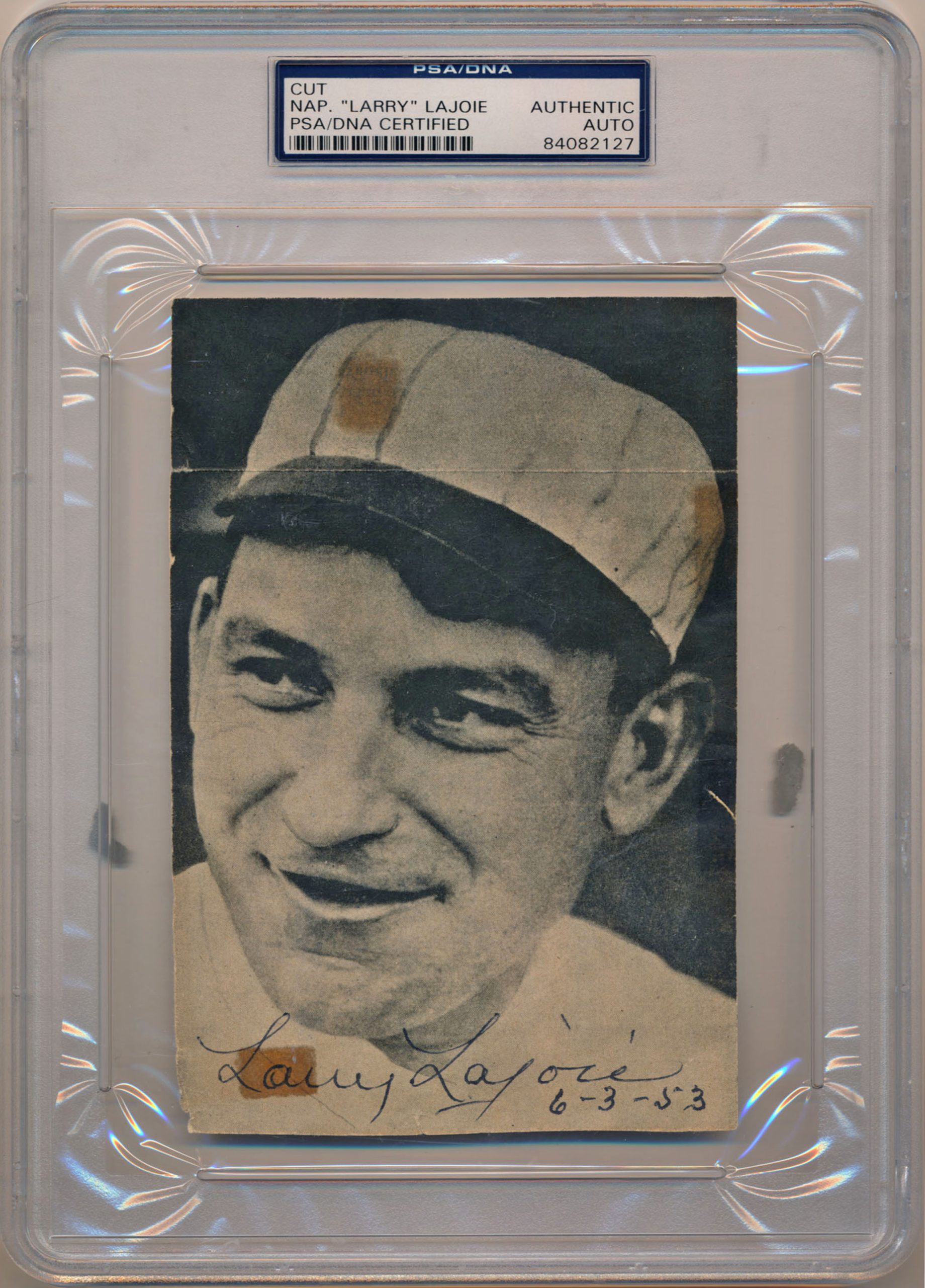Napoleon Larry Lajoie “6-3-53” Signed 4×7 B&W Magazine Page Photo PSA Slabbed Sale Coupon