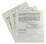 Frank Lloyd Wright Authentic 3x Signed 8.35×9.5 3 Page NBC Contract BAS #AB14681 Sale Coupon