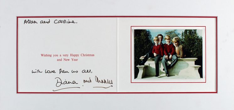 Princess Diana & Prince Charles “With Love” Signed & Matted Christmas Card BAS Sale Coupon