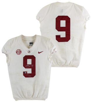 Alabama Bryce Young “Roll Tide” Signed 2020 Game Used White Nike #9 Jersey BAS Sale Coupon