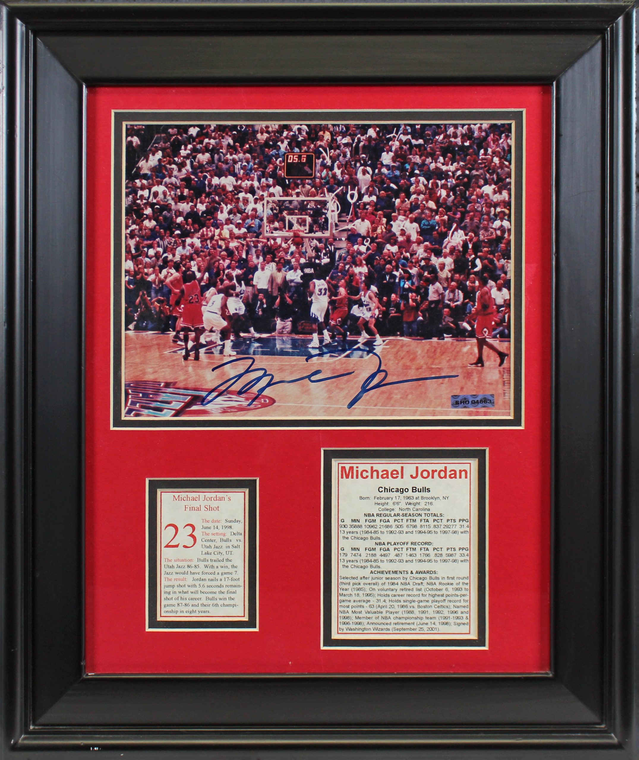 Bulls Michael Jordan Authentic Signed 8×10 Framed Photo UDA #SHO04663 Sale Coupon