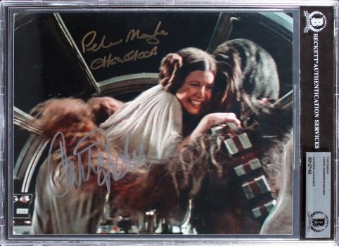 Carrie Fisher & Peter Mayhew Star Wars Authentic Signed 8×10 Photo BAS Slabbed Sale Coupon