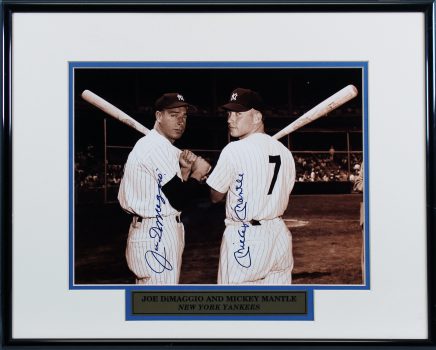 Yankees Mickey Mantle & Joe DiMaggio Signed 11×14 Framed Photo JSA #XX11831 Sale Coupon